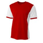 Youth Lightweight Moisture-Wicking Soccer Jersey-SCARLET-WHITE