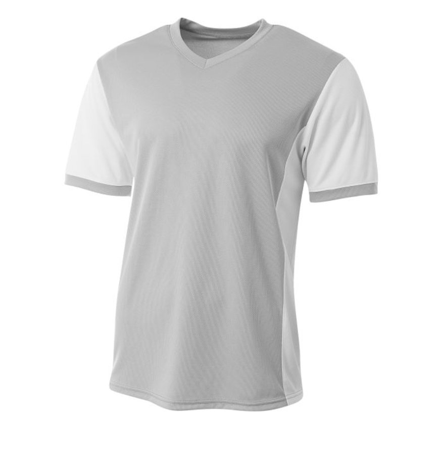 11448_front_6295 Youth Classic Team Soccer Jersey-SILVER-WHITE - Image 1