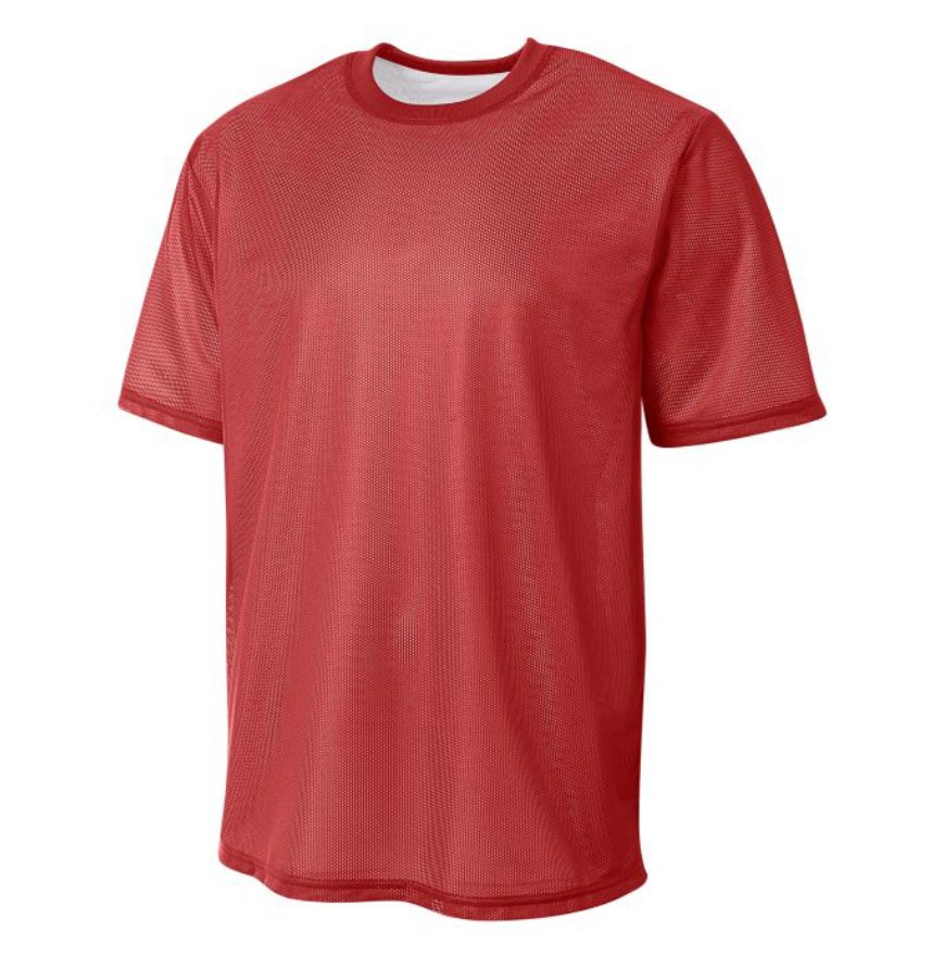 11456_front_3647 Men's Lightweight Reversible Mesh Jersey-SCARLET-WHITE - Image 1