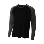 Men's Long Sleeve Performance Raglan Tee UPF 44+ BLACK/GRAPHITE