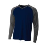 Men's Long Sleeve Strike Raglan Tee UPF 44+ NAVY/GRAPHITE