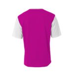 Youth Breathable Moisture-Wicking Soccer Jersey-FUSCHIA WHITE - Image 2